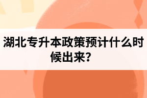 湖北專升本政策預(yù)計什么時候出來？報名前需要做好哪些事情？